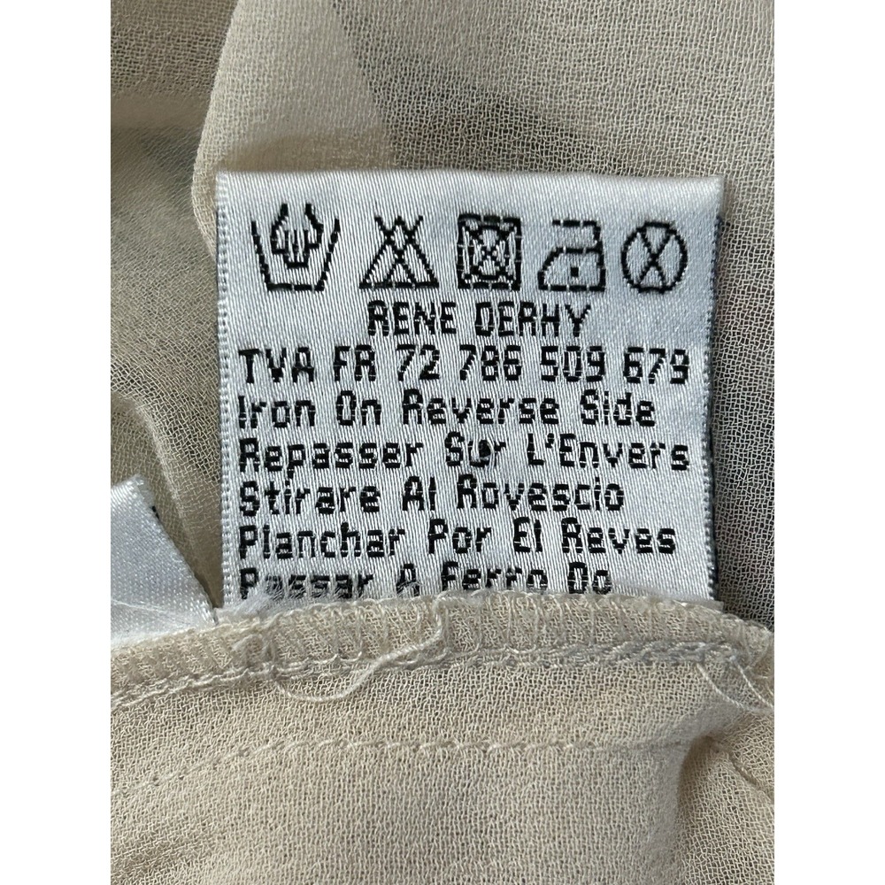 Rene Derhy Boho Patchwork Babydoll Swing Top Chiffon Lace Sleeveless Size Medium - Picture 7 of 9